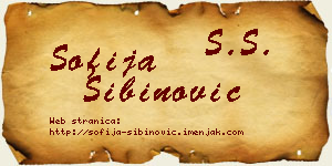 Sofija Sibinović vizit kartica